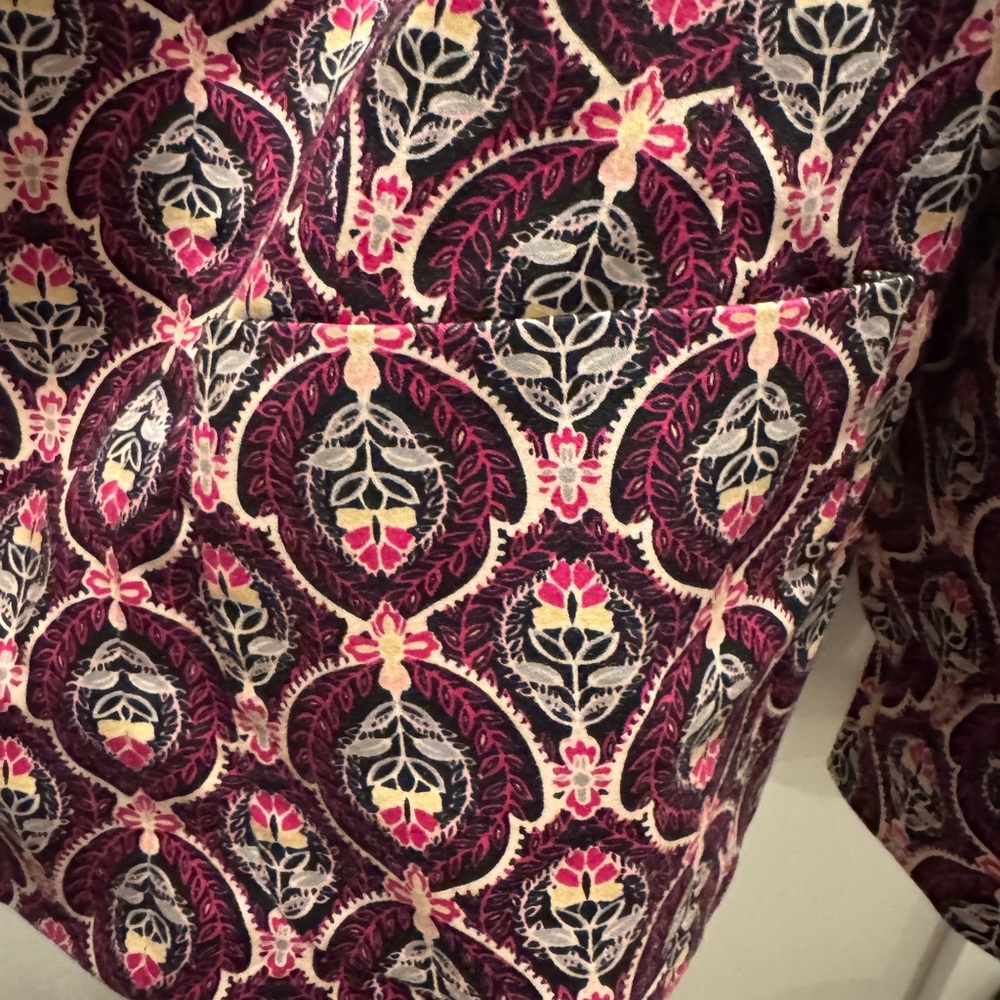 Pink and Black Floral Jaquard Patterned Blazer Jacket The Limited - Picture 8 of 9